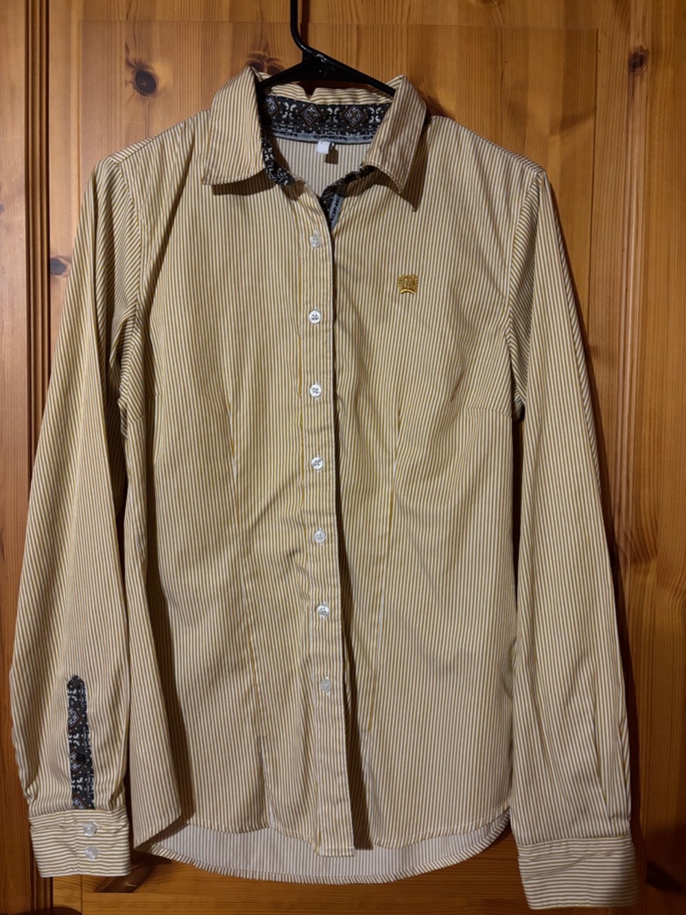 Cinch Men's Gold & White Striped Button-Down Shirt western top